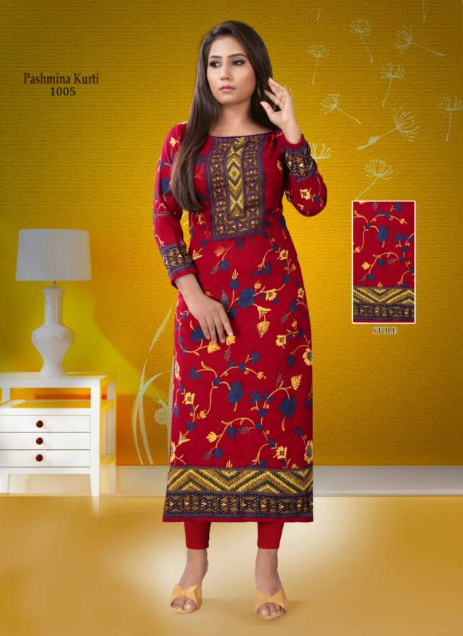 Poorvi Pashmina 1 Printed Pashmina Long Kurti Collection