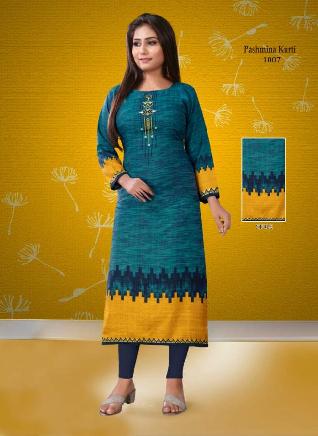 Poorvi Pashmina 1 Printed Pashmina Long Kurti Collection
