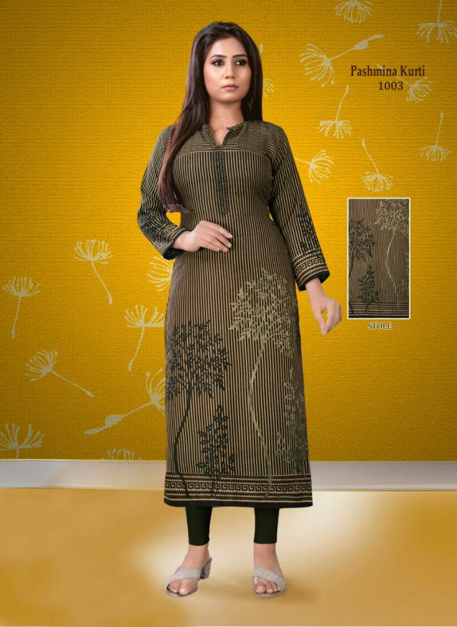 Poorvi Pashmina 1 Printed Pashmina Long Kurti Collection