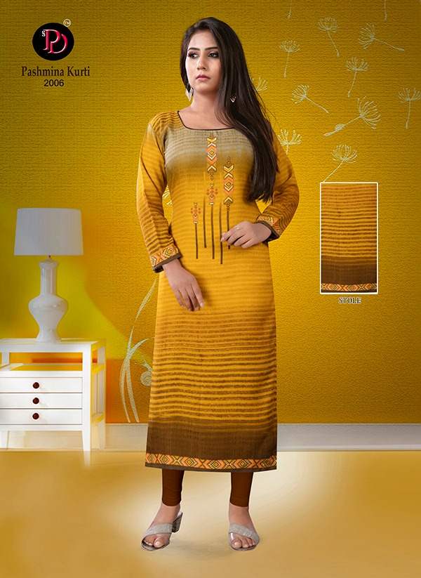 Poorvi Pashmina 2 Printed Pashmina Long Kurti Collection