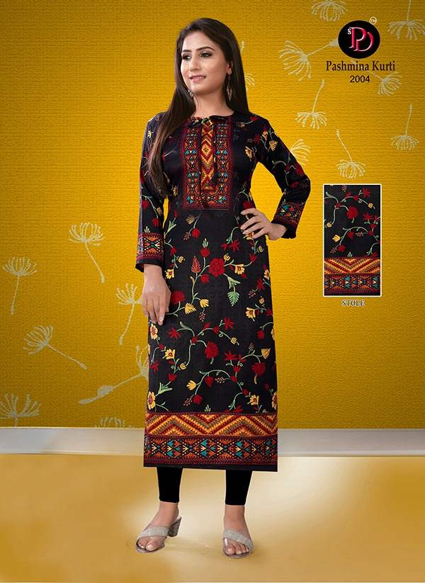 Poorvi Pashmina 2 Printed Pashmina Long Kurti Collection