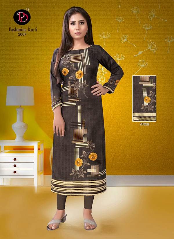 Poorvi Pashmina 2 Printed Pashmina Long Kurti Collection