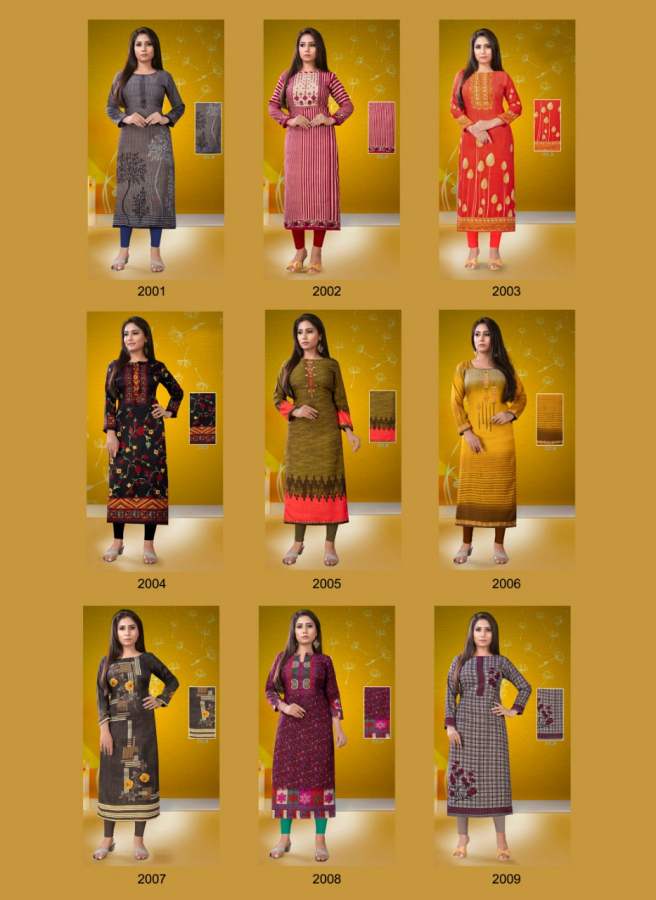 Poorvi Pashmina 2 Printed Pashmina Long Kurti Collection
