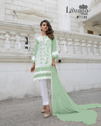Luxury pret Collection 1135 Western Style Top With Bottom