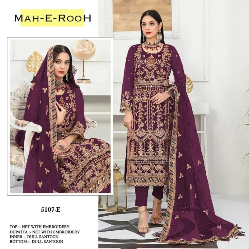 Mah E Rooh 5107 Heavy Butterfly Net Salwar Kameez Collection