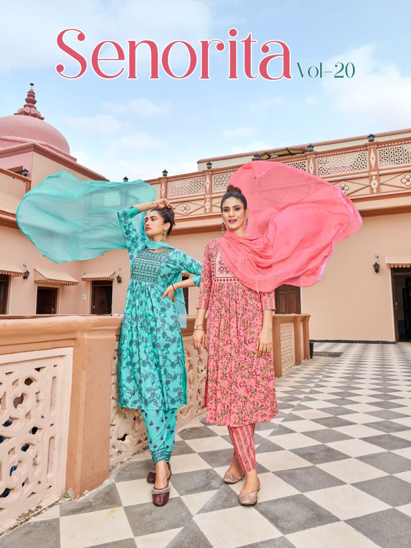 Blue Hills Senorita Vol 20 Rayon Kurti With Dupatta Collection