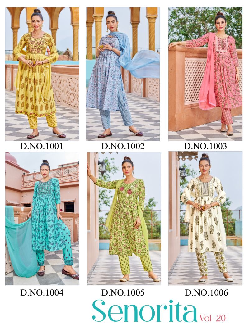 Blue Hills Senorita Vol 20 Rayon Kurti With Dupatta Collection