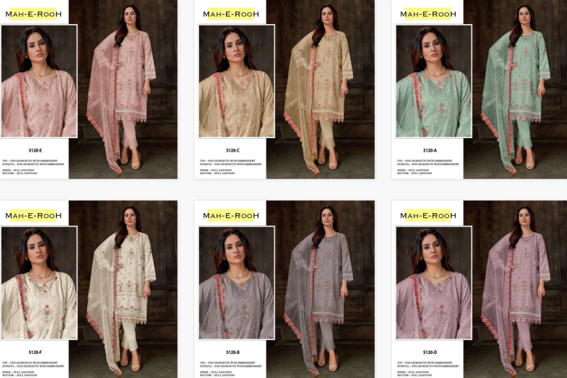 Mah E Rooh 5120 Faux Georgette Pakistani Suit