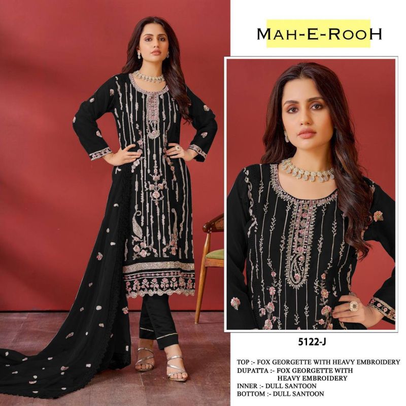 Mah E Rooh 5122 F to J Faux Georgette Embroidery Salwar Suit
