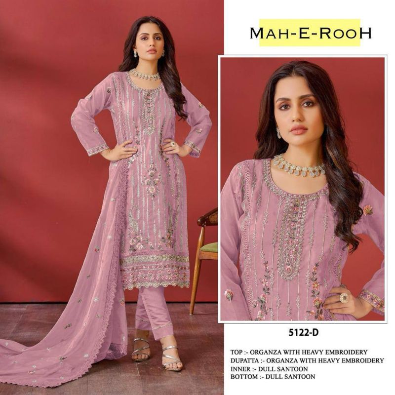 Mah E Rooh 5122 A to E Organza Embroidery Salwar Suit