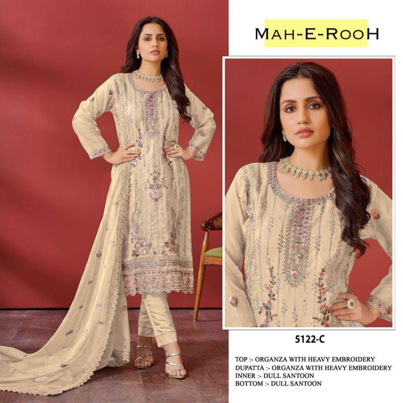 Mah E Rooh 5122 A to E Organza Embroidery Salwar Suit