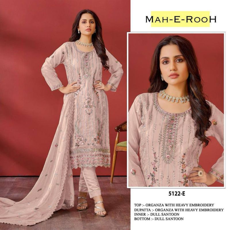 Mah E Rooh 5122 A to E Organza Embroidery Salwar Suit