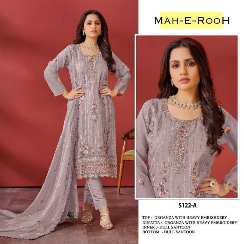 Mah E Rooh 5122 A to E Organza Embroidery Salwar Suit