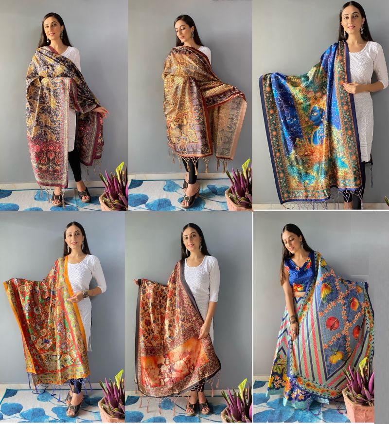 Aasam Silk Fancy Printed Dupatta Collection