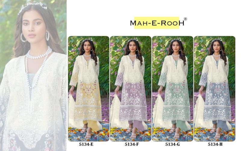 Mah E Rooh 5134 A to H Organza Salwar Suit Collection