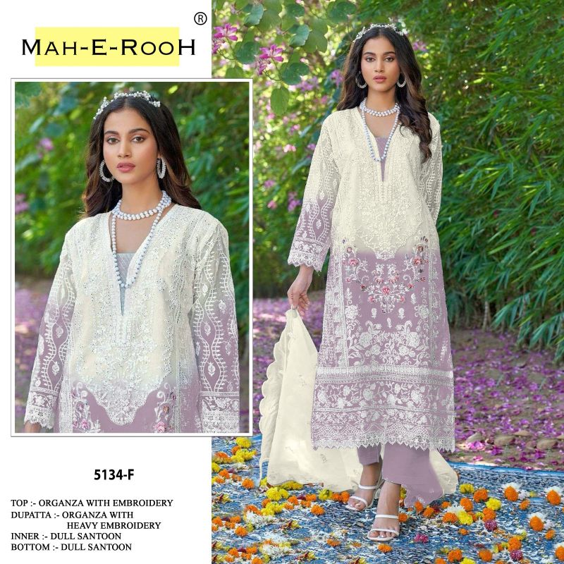 Mah E Rooh 5134 A to H Organza Salwar Suit Collection
