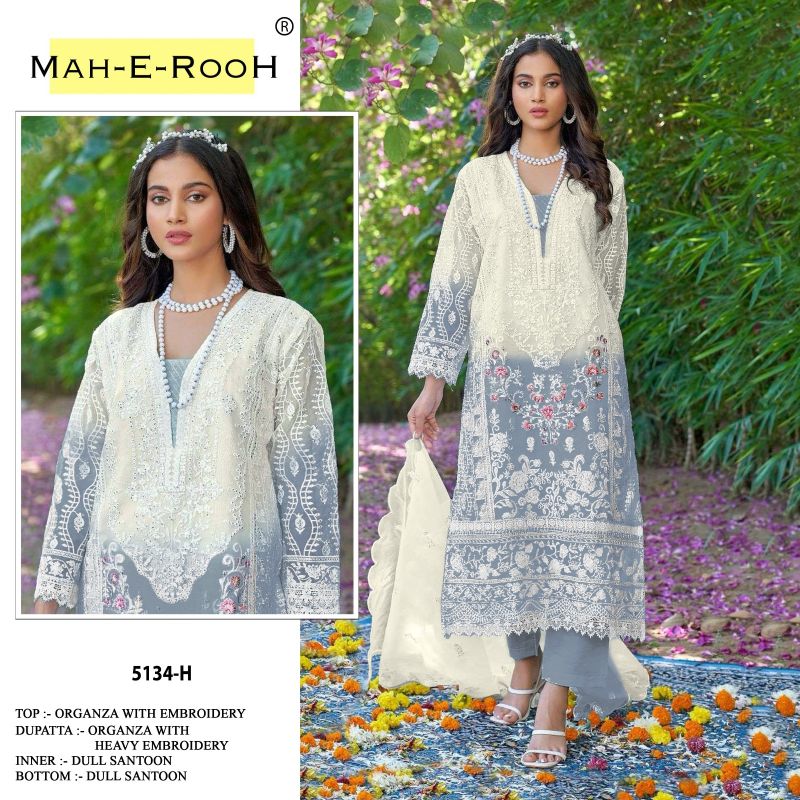 Mah E Rooh 5134 A to H Organza Salwar Suit Collection