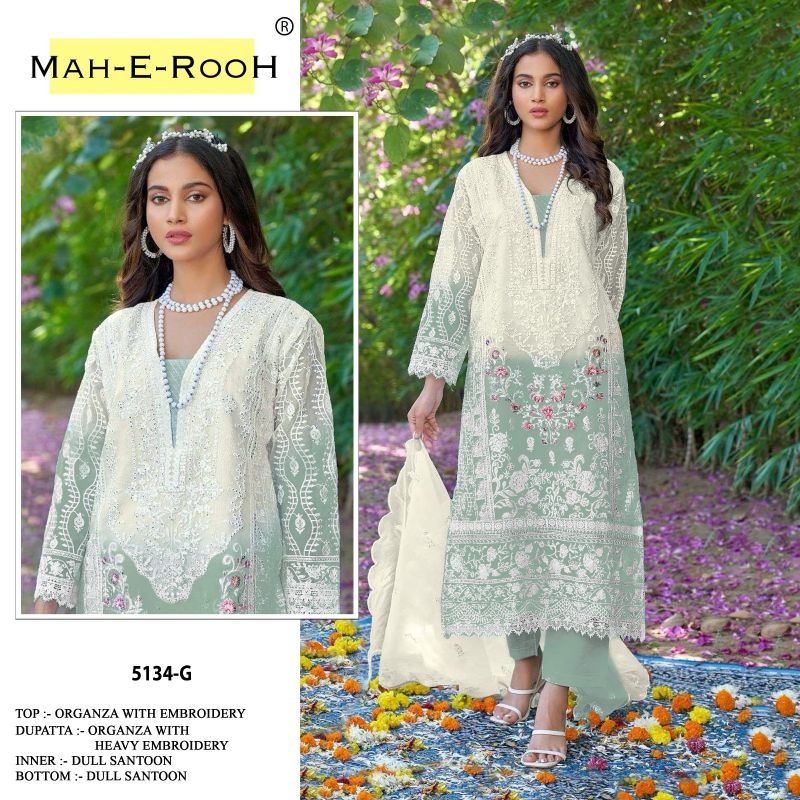 Mah E Rooh 5134 A to H Organza Salwar Suit Collection