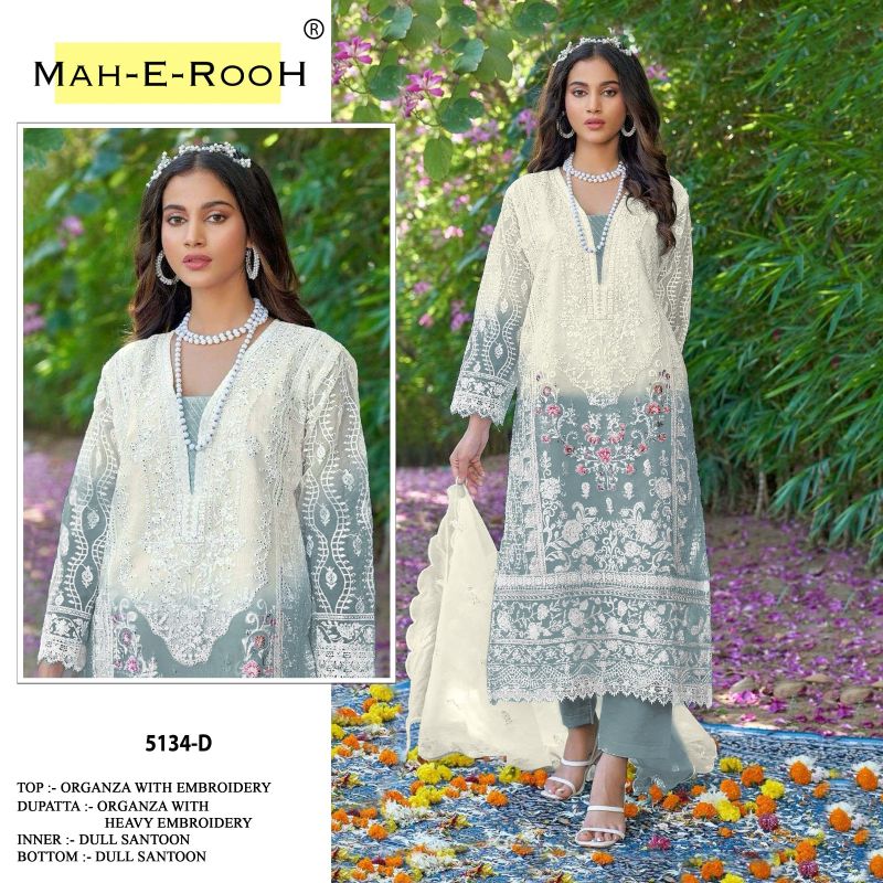 Mah E Rooh 5134 A to H Organza Salwar Suit Collection
