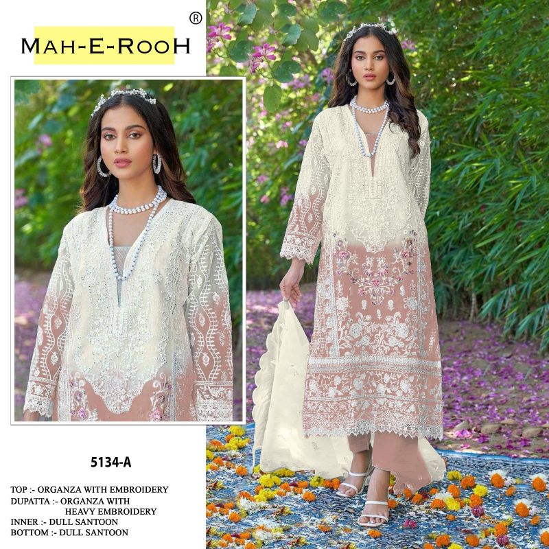 Mah E Rooh 5134 A to H Organza Salwar Suit Collection