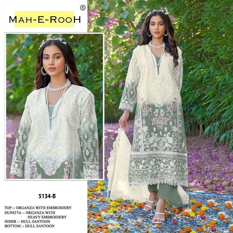 Mah E Rooh 5134 A to H Organza Salwar Suit Collection