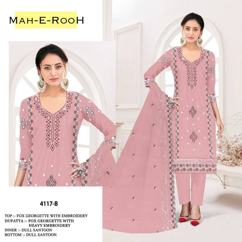 Mah E Rooh 4117 A To F Georgette Salwar Suit Collection