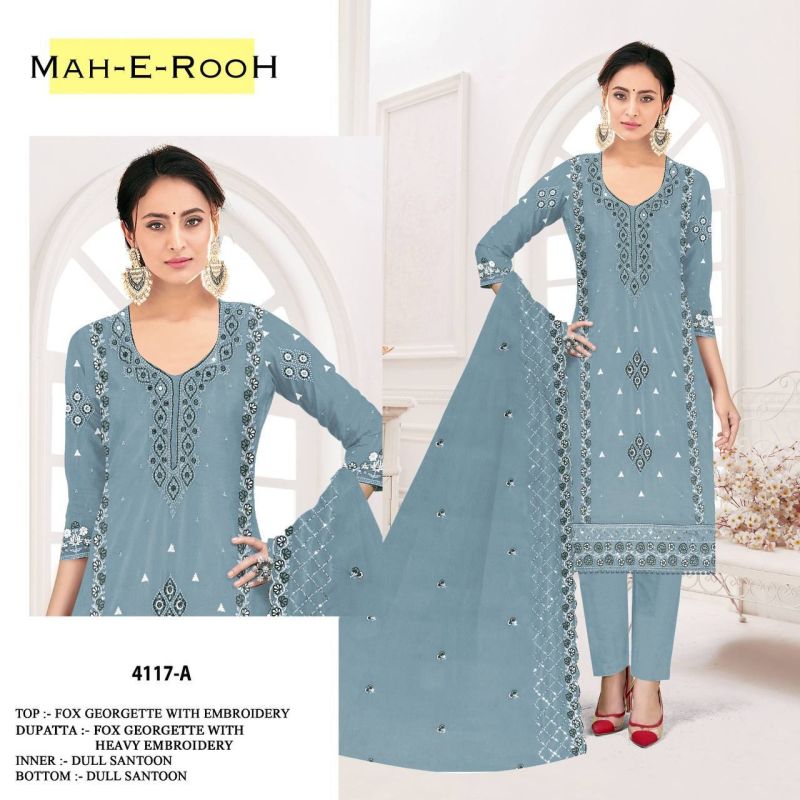 Mah E Rooh 4117 A To F Georgette Salwar Suit Collection