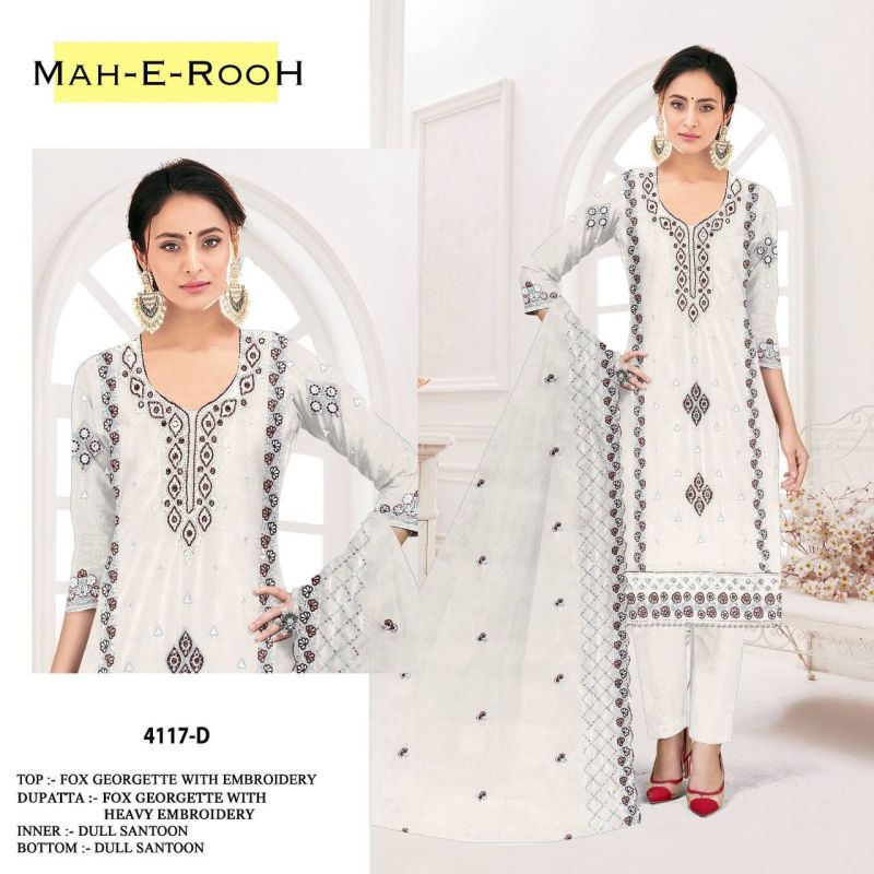 Mah E Rooh 4117 A To F Georgette Salwar Suit Collection