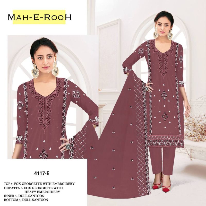 Mah E Rooh 4117 A To F Georgette Salwar Suit Collection