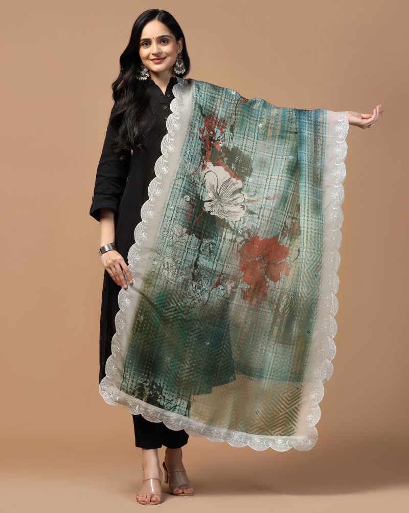 Sequence Embroidery Organza Dupatta Vol 1