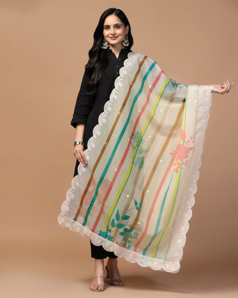 Sequence Embroidery Organza Dupatta Vol 1
