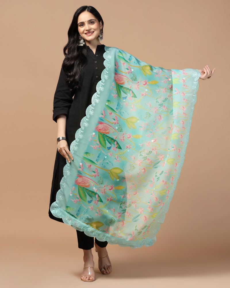 Sequence Embroidery Organza Dupatta Vol 1
