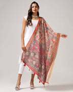 Kalamkari Print Lilen Zari Patta Dupatta Collection