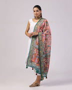 Kalamkari Print Lilen Zari Patta Dupatta Collection