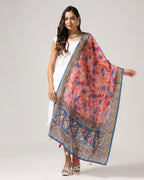 Kalamkari Print Lilen Zari Patta Dupatta Collection