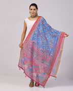 Kalamkari Print Lilen Zari Patta Dupatta Collection