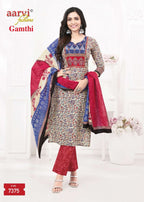 Aarvi Gamthi Vol 6 Cotton Kantha Kurti Bottom With Dupatta