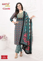 Aarvi Gamthi Vol 6 Cotton Kantha Kurti Bottom With Dupatta