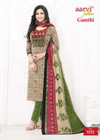 Aarvi Gamthi Vol 6 Cotton Kantha Kurti Bottom With Dupatta