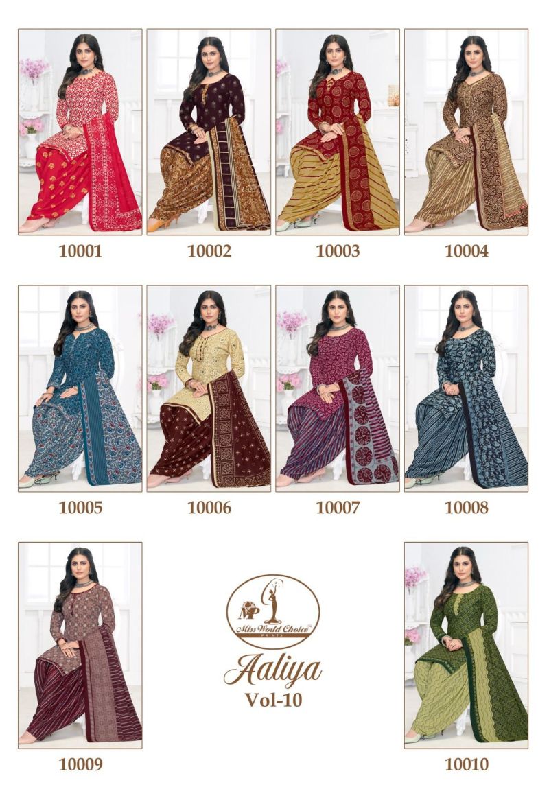 Miss World Aaliya Vol 10 Cotton Printed Dress Material Collection