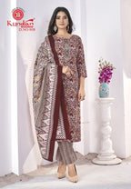 Kundan Libas Vol 1 Cotton Kurti Pant With Dupatta Collection