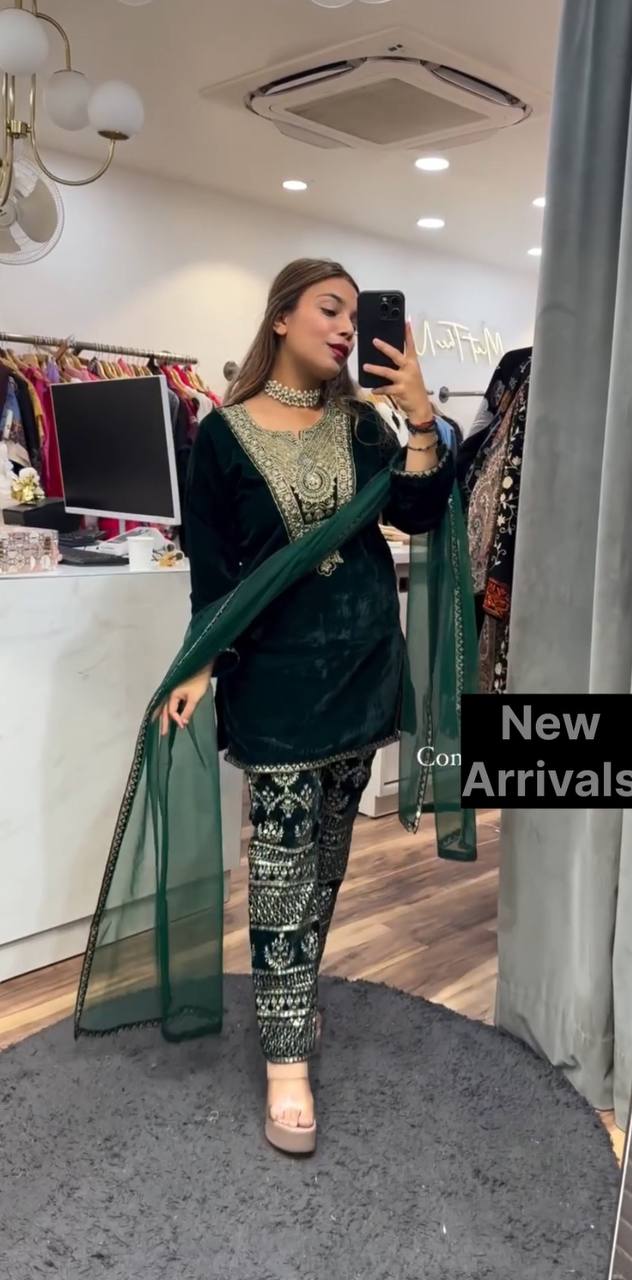 Bt 7056 Velvet Heavy Embroidery Ready Made Collection