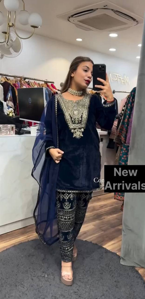 Bt 7056 Velvet Heavy Embroidery Ready Made Collection