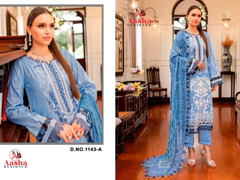 Aasha 1143 A And B Chiffon Dupatta Pakistani Salwar Kameez