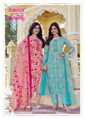 Kavya Anushka Vol 1 German Cotton Kurti Bottom With Dupatta
