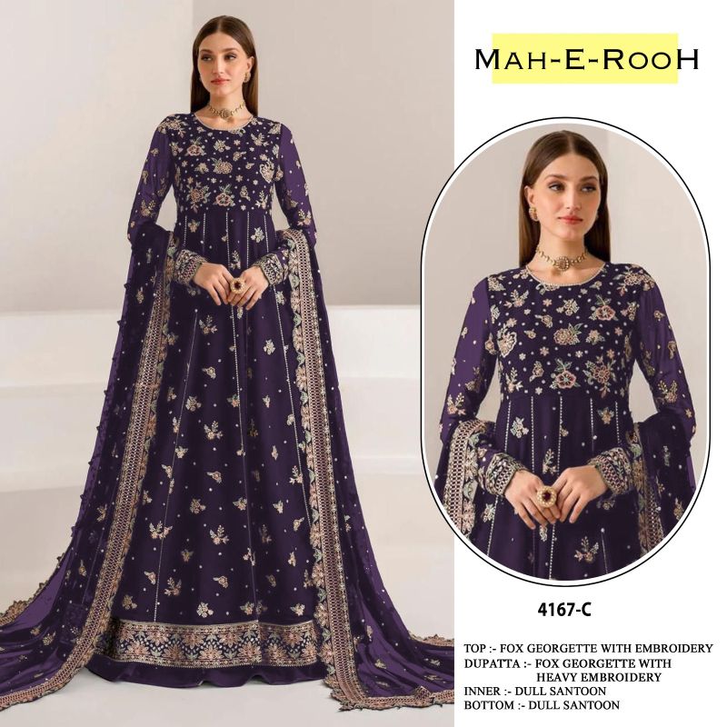 Mah E Rooh 4167 Georgette Salwar Kameez Collection