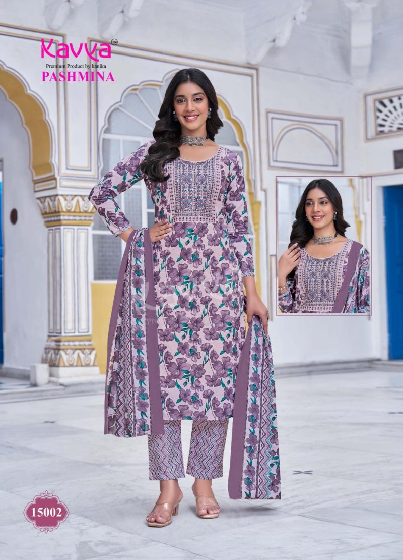 Kavya Pashmina Vol 15 Kurti Pant With Dupatta Collection