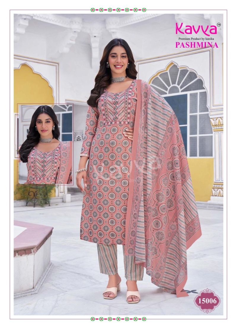 Kavya Pashmina Vol 15 Kurti Pant With Dupatta Collection