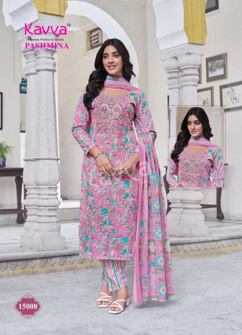 Kavya Pashmina Vol 15 Kurti Pant With Dupatta Collection