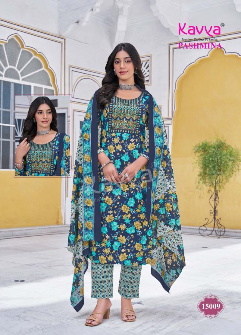 Kavya Pashmina Vol 15 Kurti Pant With Dupatta Collection